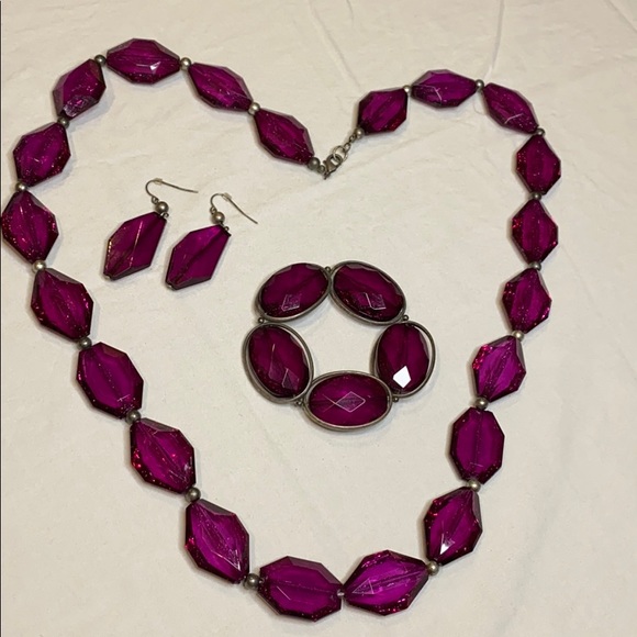 Crackled Acrylic 3 Piece Jewelry Set - Picture 3 of 16